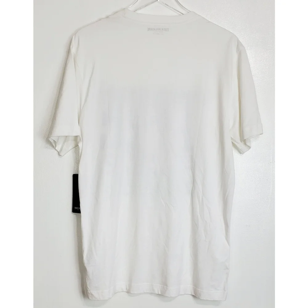 NWT True religion short sleeve tee shirt white true 02 buddha guitar graphic